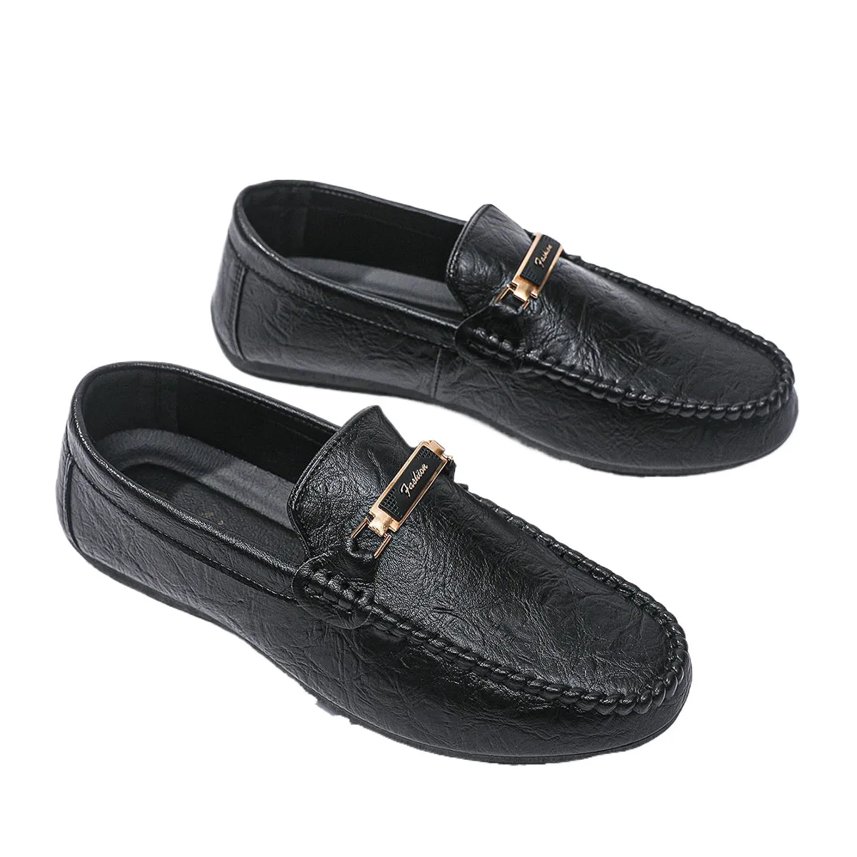 Round head soft sole comfortable men's color trendy single shoes British spring men's one-pedal Doudou loafers men's shoes