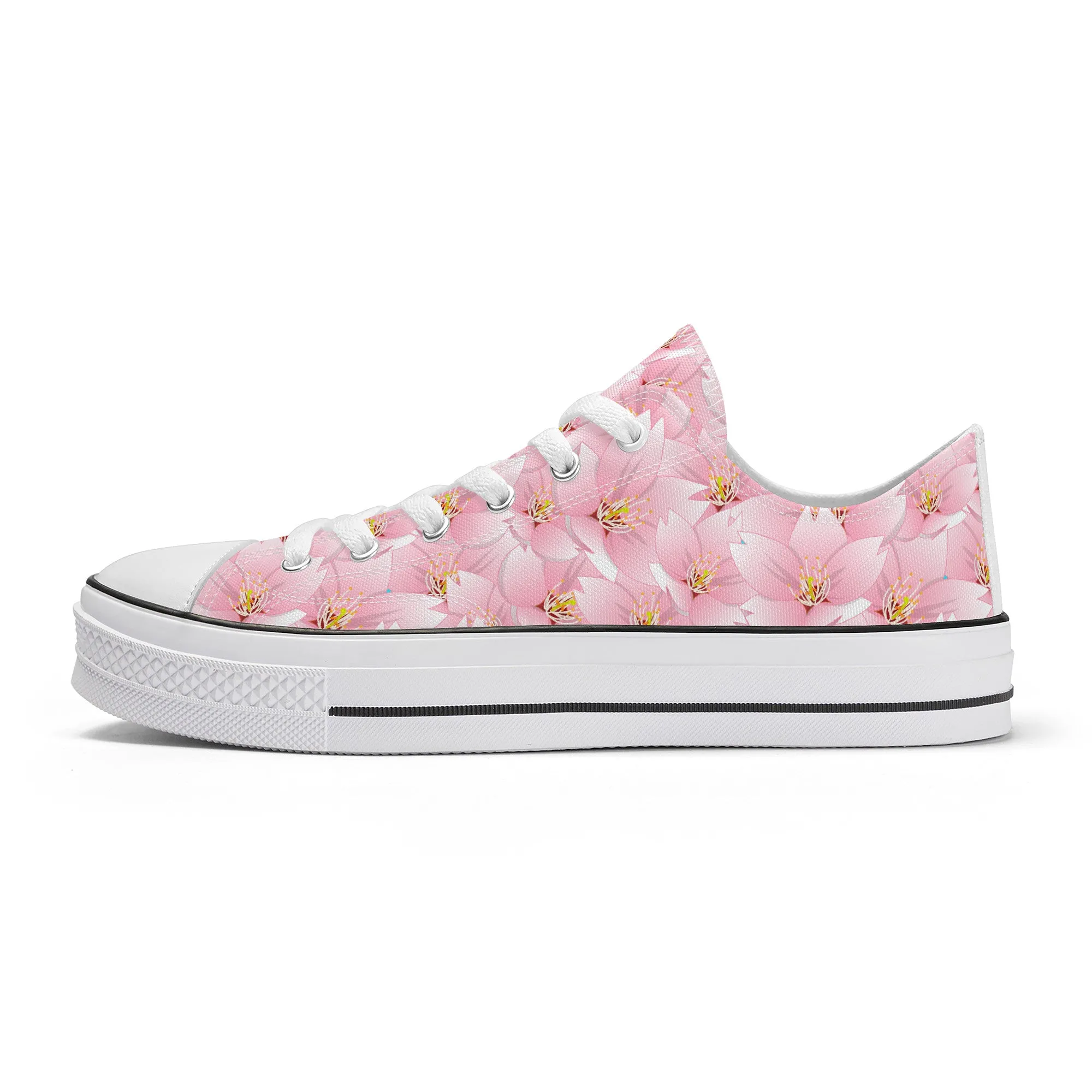 Sakura in Bloom Low Top Canvas Shoes