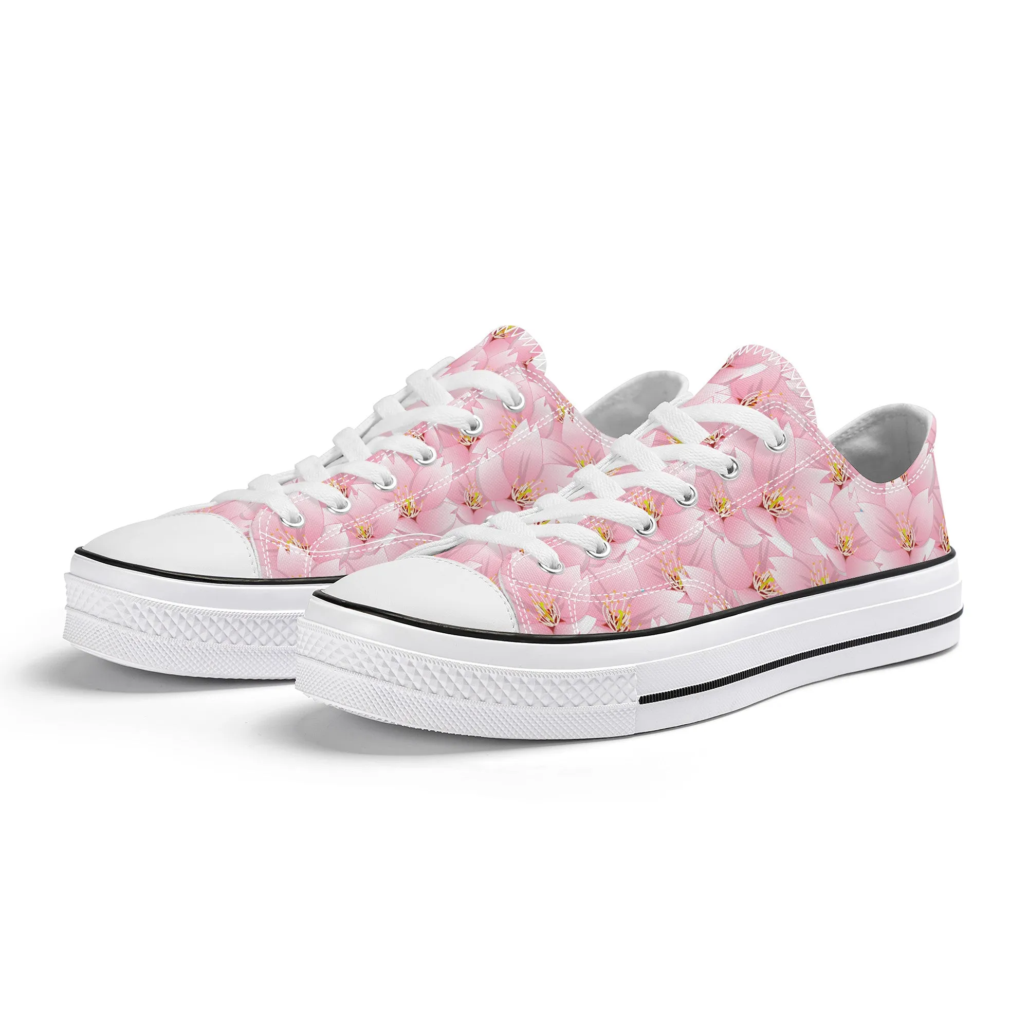 Sakura in Bloom Low Top Canvas Shoes