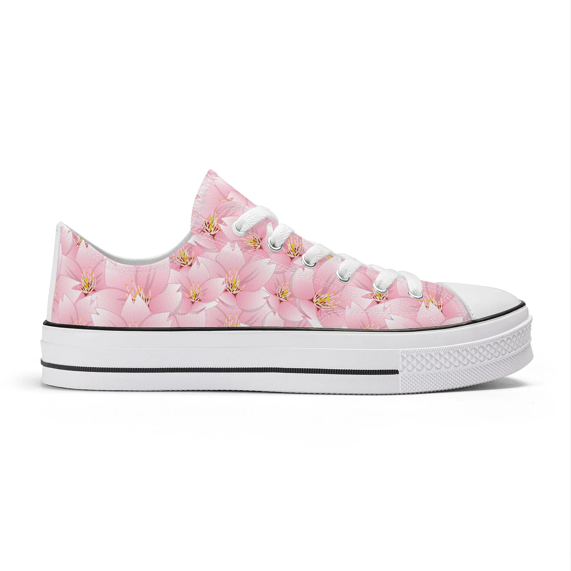 Sakura in Bloom Low Top Canvas Shoes