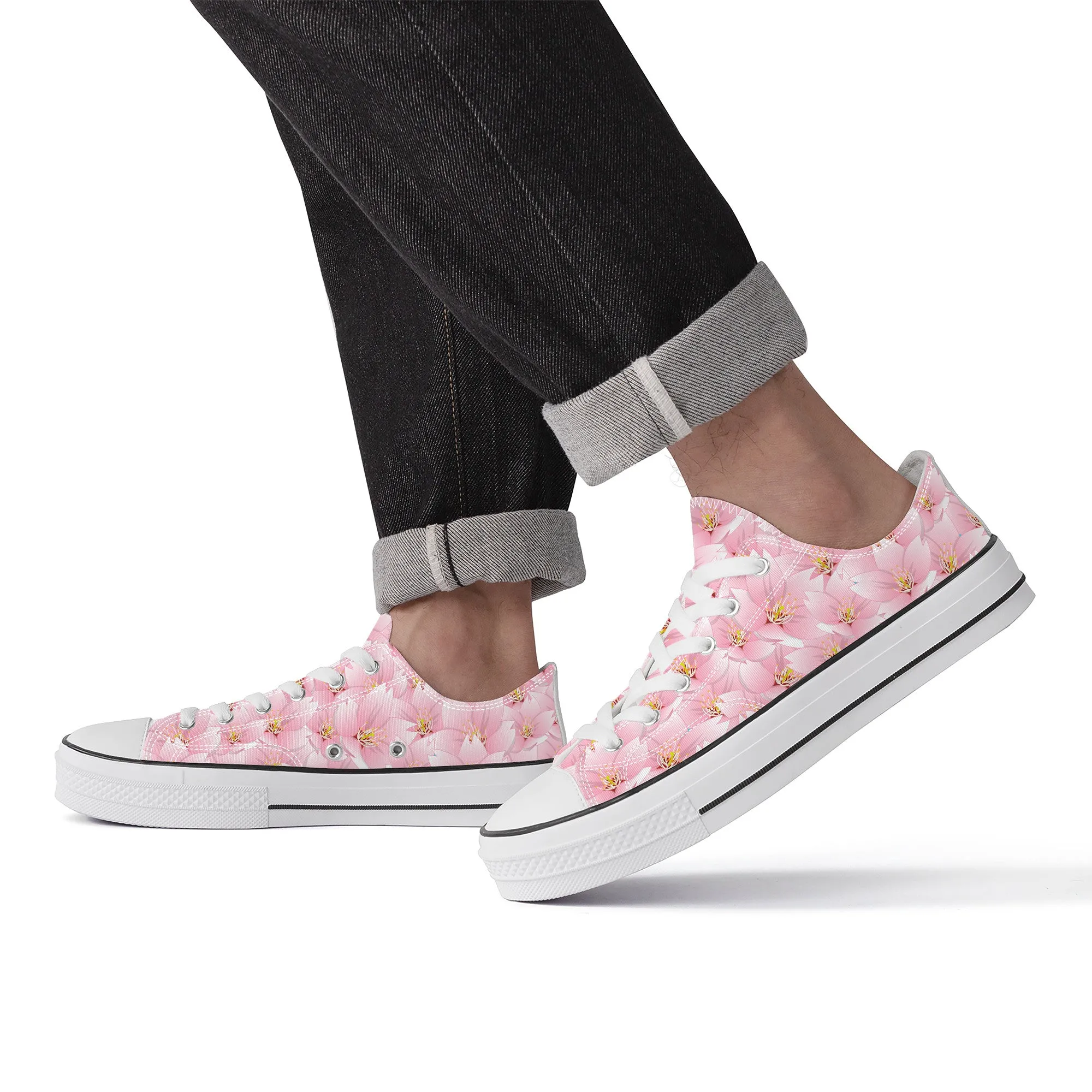 Sakura in Bloom Low Top Canvas Shoes
