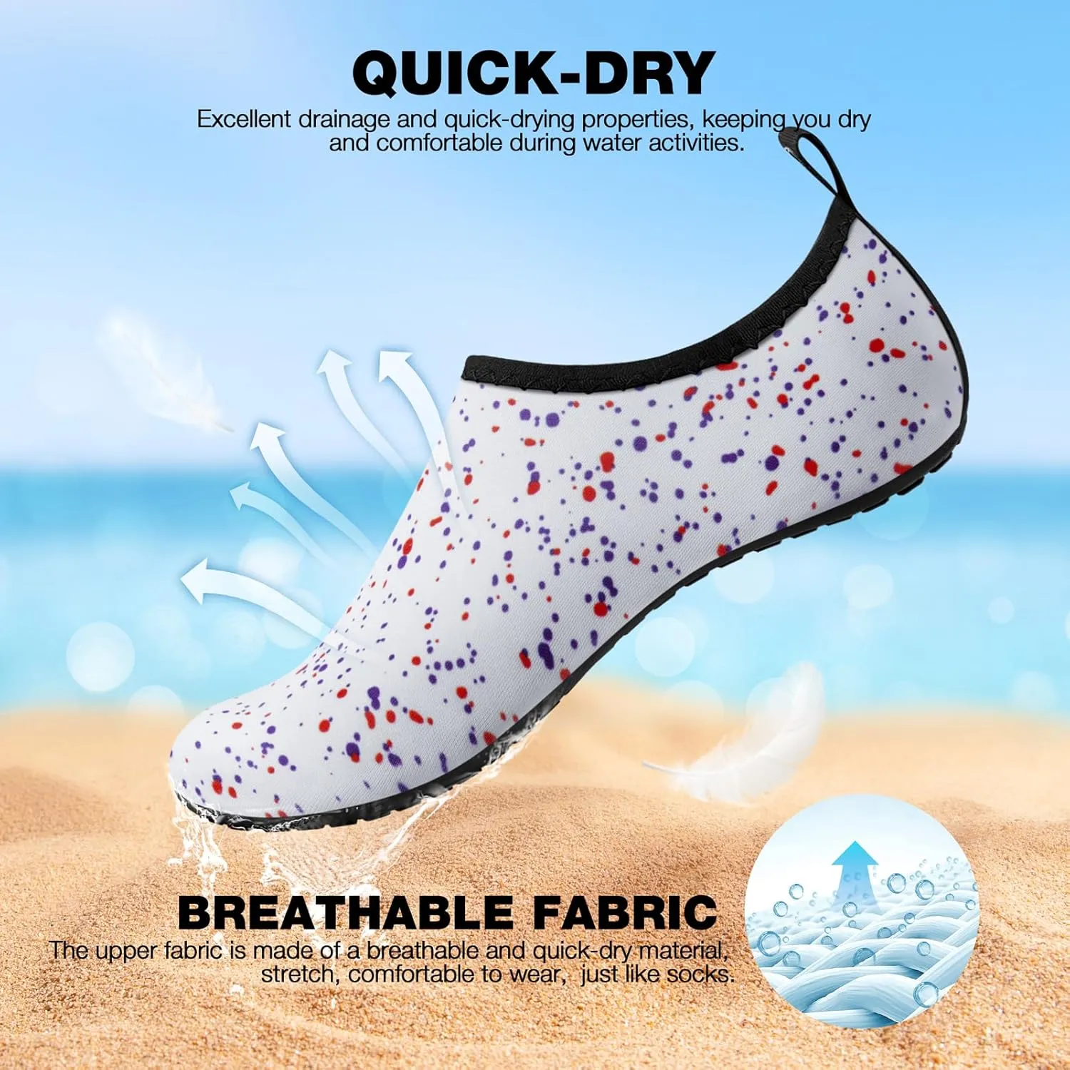 SIMARI Water Shoes Women Men Aqua Socks Beach Barefoot Quick Drying Aqua Aerobics Swim Pool Non Slip Outdoor Travel Essentials Surf River Lake Snorkeling Kayak Yoga Adult Youth