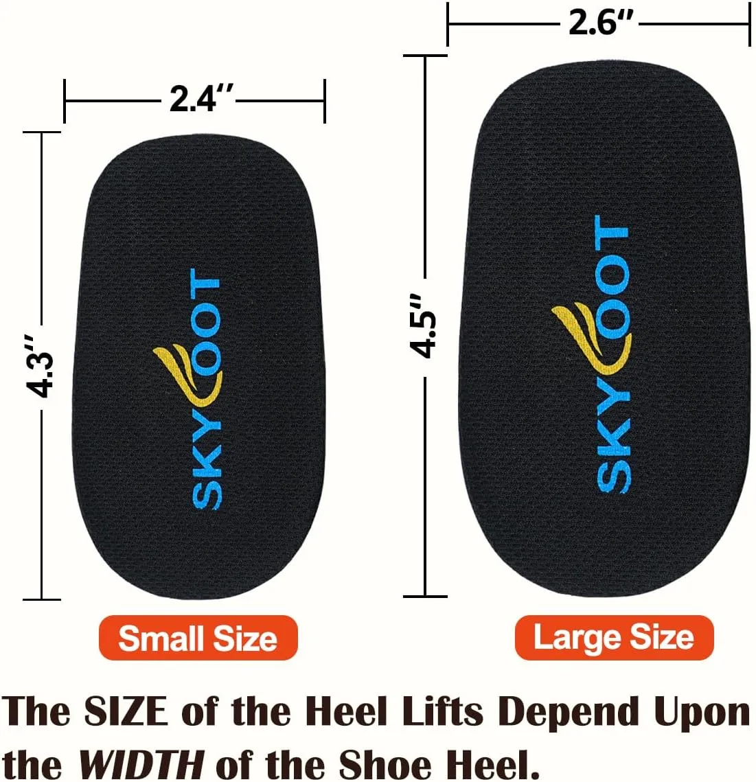 Skyfoot Orthopedic Heel Lift Inserts, Shock Absorption and Cushioning Height Increase Insoles for Achilles Tendonitis Relief, Heel Spurs, Heel Pain and Plantar Fasciitis (Large - 4/5" Thick)