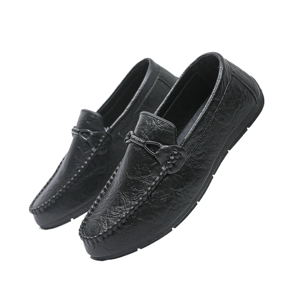 Soft-soled business men's shoes single shoes men's one-pedal Doudou loafers round head flat bottom spring trend low-top 2024