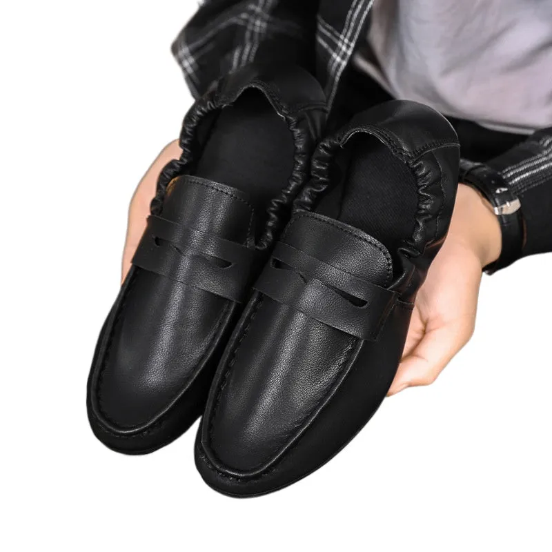 Spring and summer casual shoes trendy shoes men's foot set Doudou shoes men's lazy shoes foot set trend one foot pedal men's shoes leather shoes