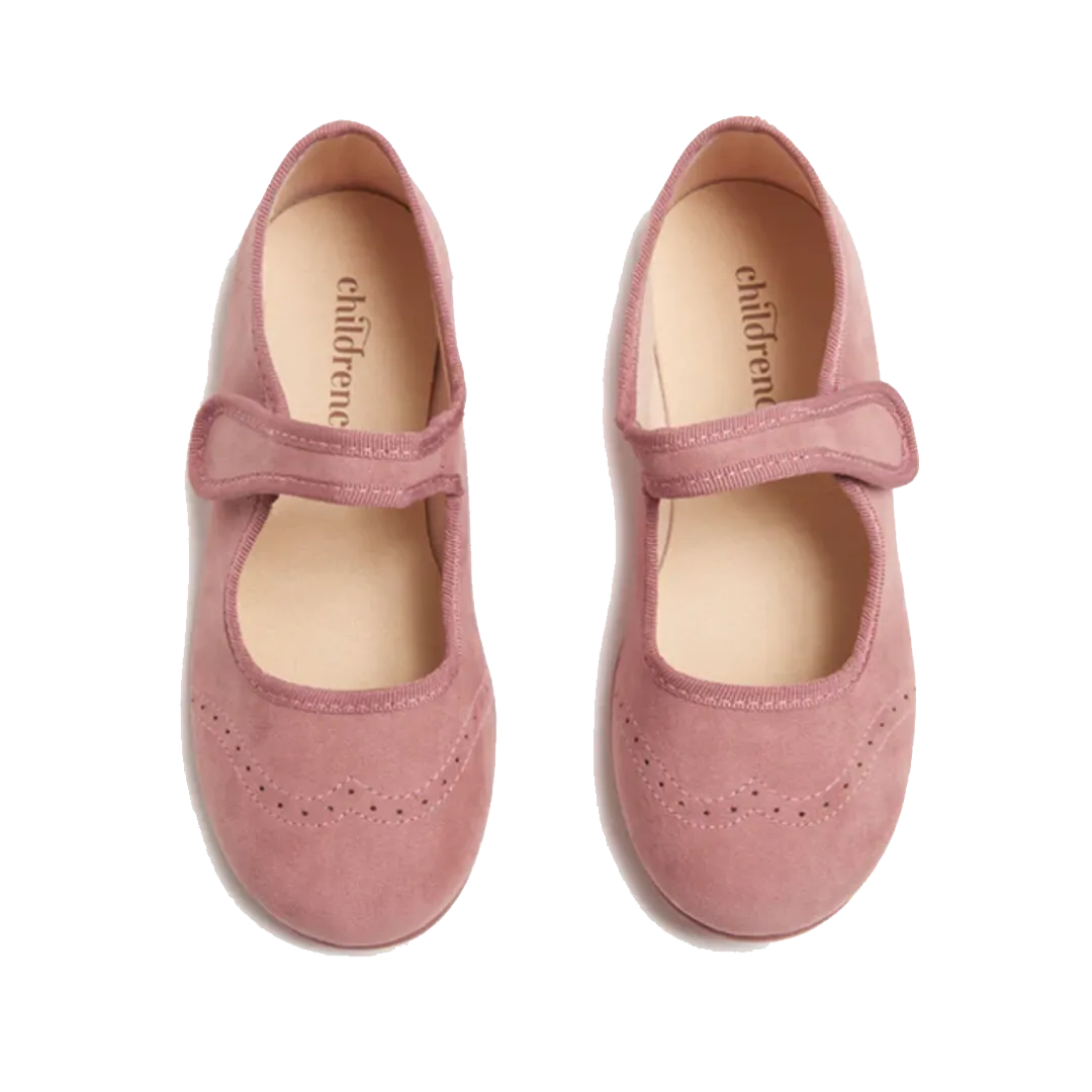 Suede Mary Janes - Brogue Lipstick