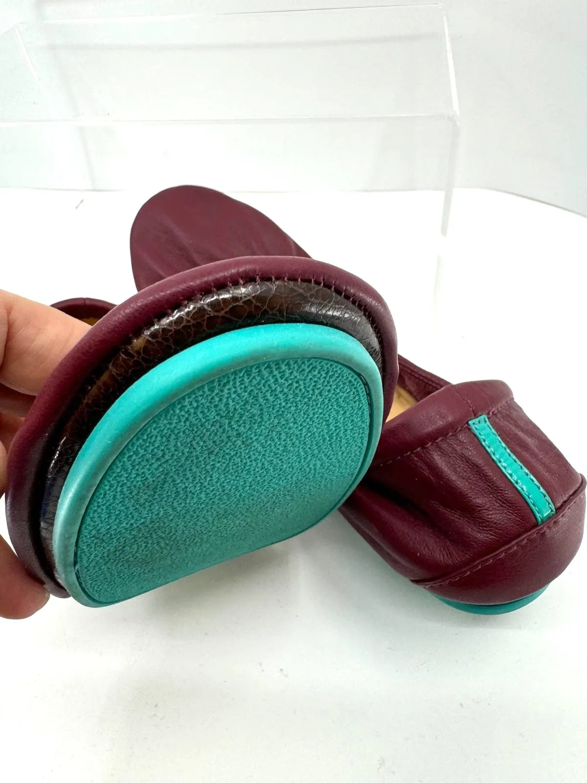 TIEKS GAVRIELLI LEATHER FOLDABLE LEATHER BALLET FLATS