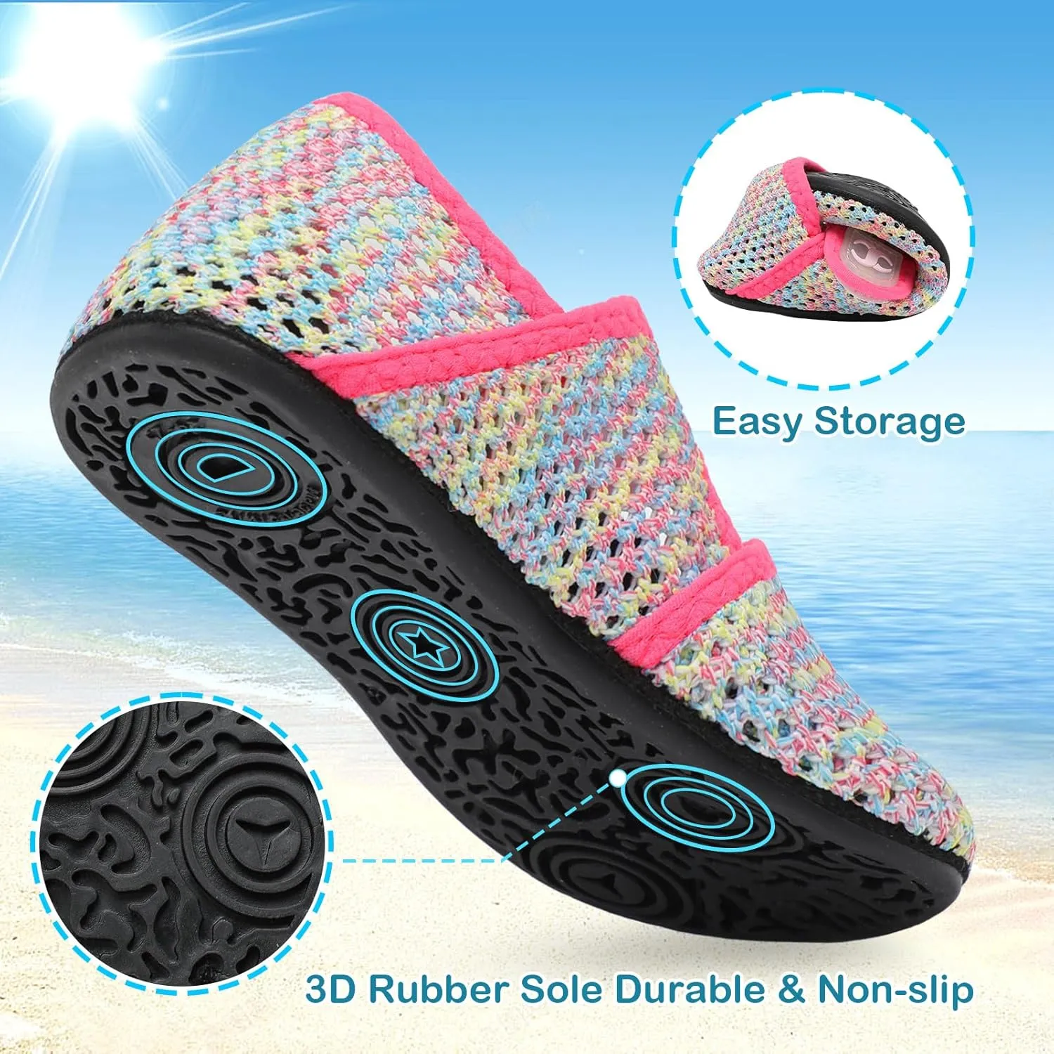Toddler Water Shoes Baby Boy Girl Beach Swim Shoes Quick Dry Barefoot Socks Shoes Summer Slide Sandals