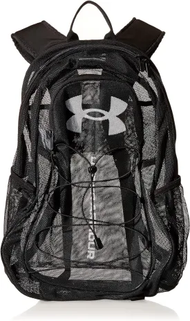 Under Armour Adult Hustle Mesh Backpack , (001) Black / / White , One Size Fits Most