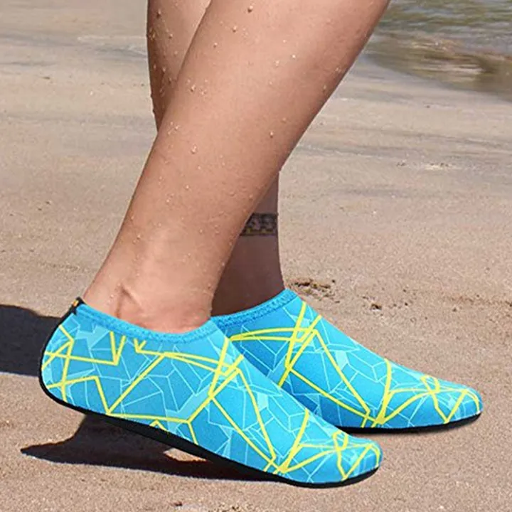 Unisex Swimming Shoes Aqua Beach Socks Big Plus Size Sneaker  Striped Colourful Water Shoes