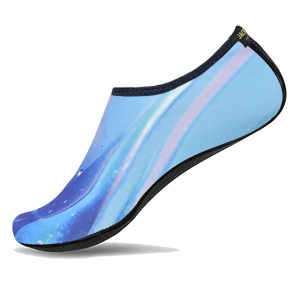 Unisex Swimming Shoes Aqua Beach Socks Big Plus Size Sneaker  Striped Colourful Water Shoes