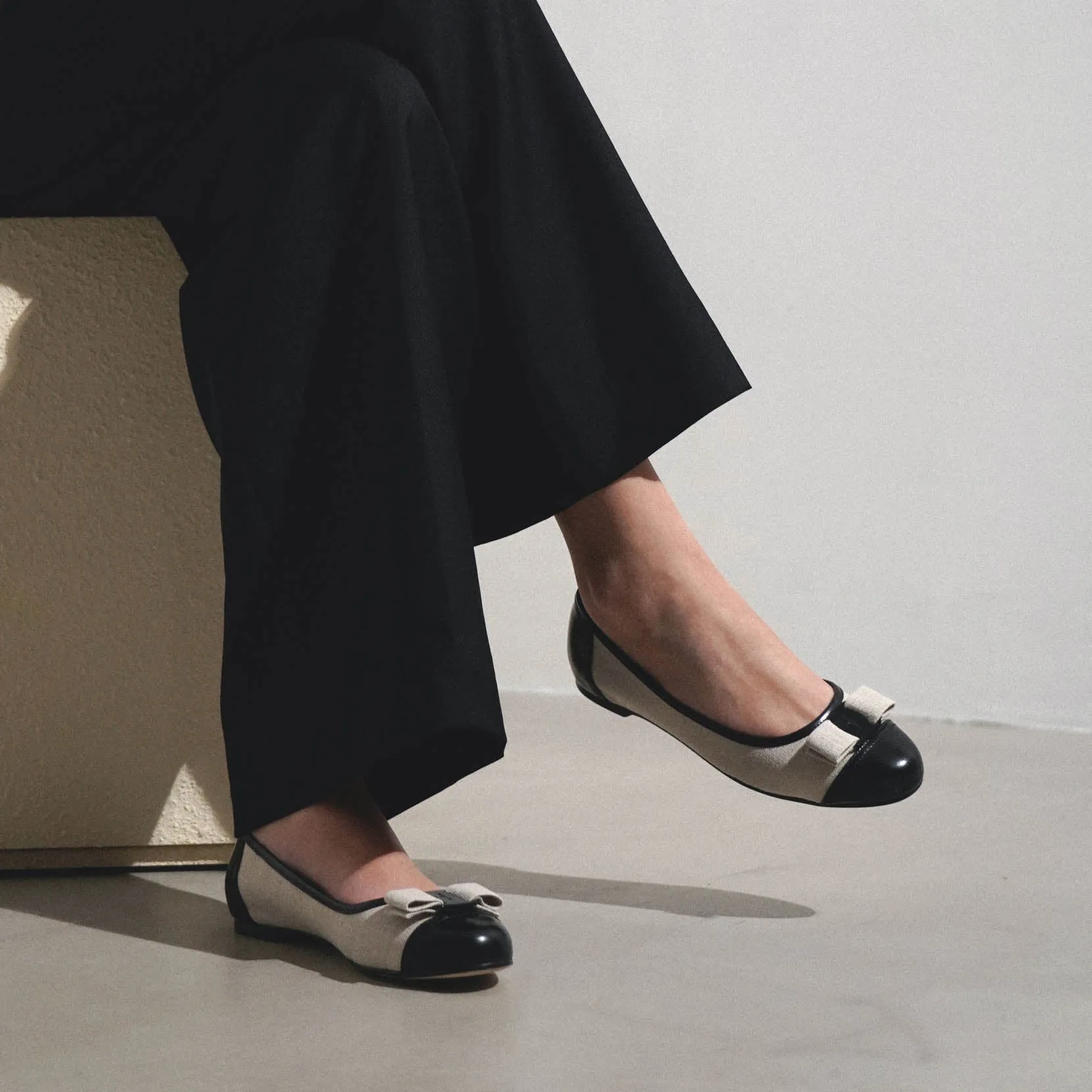 Varina grey canvas ballerinas